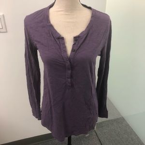 Lilla P lavender long sleeve T with 3/4 buttons